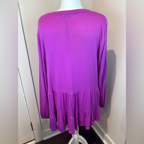 Lane Bryant Purple Tiered Tunic Top 22/24 - Picture 6 of 15
